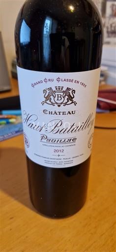 Vin Rouge sec Château Haut-Batailley 2012 France Bordeaux Pauillac AOC Grand Cru