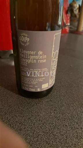Alsace Heiligensteinin-Klevener Domaine GOEPP Savagnin rose 2022