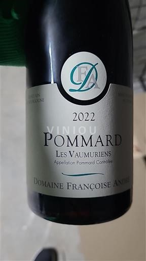 Burgundija Pommard Premier Cru Domaine Françoise André Les Vaumuriens 2022