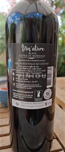 Bordeaux Côtes-de-Bordeaux Vignobles Ragueneot Vin'ature 2020