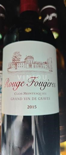 Bordeaux Graves Clos Montesquieu Rouge Fougères 2015