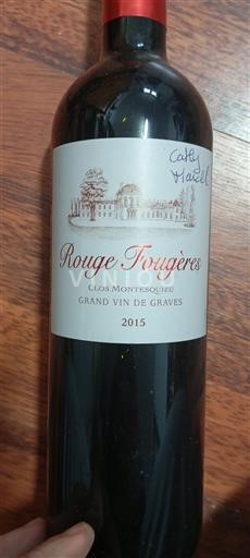 Bordeaux Graves Clos Montesquieu Rouge Fougères 2015