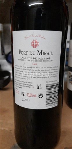 Burdeos Lalande-de-Pomerol Fort du Mirail 2018