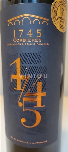 Languedoc Corbières Les Celliers Orfée 1745 2021