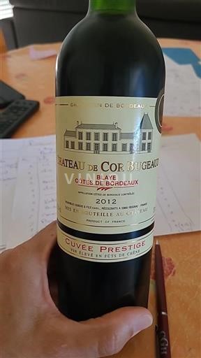 Bordéus Blaye-Côtes-de-Bordéus Château Cor Bugeaud Prestige 2012