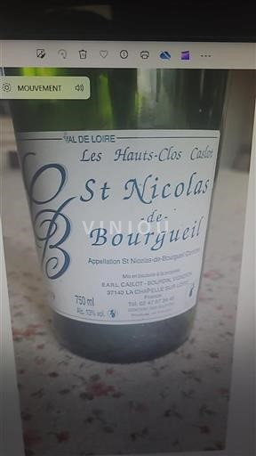 Loire-dalen Saint-Nicolas-De-Bourgueil Les Hauts-Clos Caslot Ikke årgangsbestemt