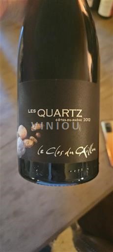 Vin Rouge sec Les Quartz Le Clos du Caillou 2012 France Vallée du Rhône Côtes-du-rhône AOC