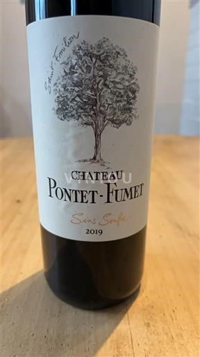 Bordeaux Saint-Émilion Château Pontet-Fumet Sans soufre 2019