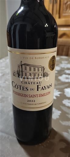 Bordeaux Puisseguin-saint-émilion Château Côtes du Fayan 2022