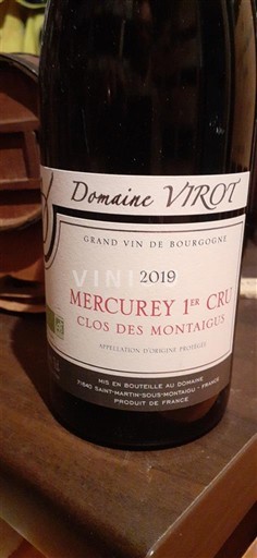 Bourgogne Mercurey Premier Cru Domaine Virot Clos des Montaigus 2019