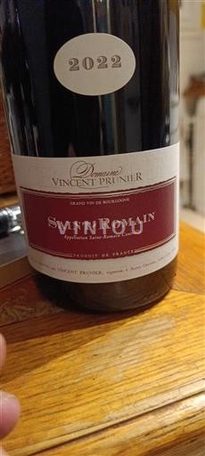Burgundi Saint-Romain Domaine Vincent Prunier 2022