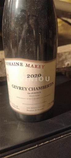 Bourgogne Gevrey-chambertin Domaine Marey La Justice 2020