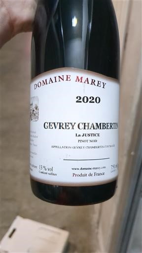 Bourgogne Gevrey-chambertin Domaine Marey La Justice 2020