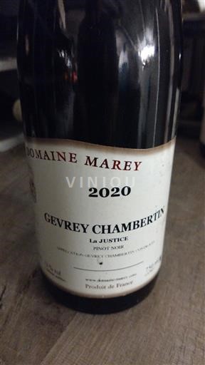 Burgund Gevrey-chambertin Domaine Marey La Justice 2020