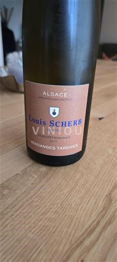 Alsace Vendanges Tardives Louis Scherb & Fils Gewurztraminer Vendanges Tardives 2017