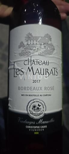 Burdeos Bordeaux rosado Château Les Maubats 2017