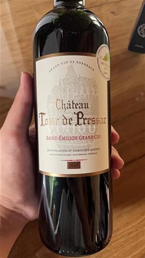 Vin Rouge sec Château Tour de Pressac 2017 France Bordeaux Saint-Émilion Grand Cru AOC Grand Cru