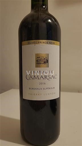 Bordeaux Bordeaux Supérieur Château Camarsac Prince Noir 2016