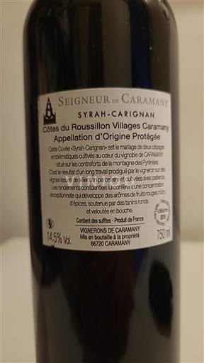 Roussillon Não especificado Seigneur de Caramany Syrah-Carignan 2015