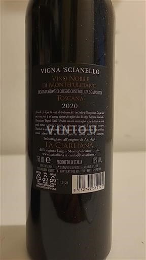 Toscana Vino Nobile di Montepulciano La Ciarliana Vigna 'Scianello' 2020