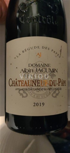 Rhône-dalen Châteauneuf-du-Pape Domaine Albin JACUMIN La Bégude des Papes 2019