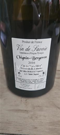 Savoie và Bugey Chignin-Bergeron Gilles Berlioz Les filles 2016