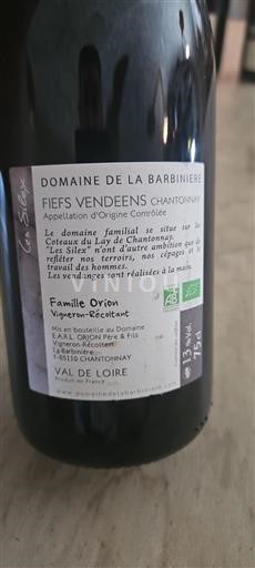 Loirevallei Fiefs Vendéens Domaine La Barbinière Les Silex 2019
