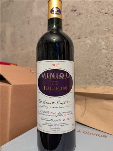 Bordéus Bordeaux Superior Domaine Balardin 2015