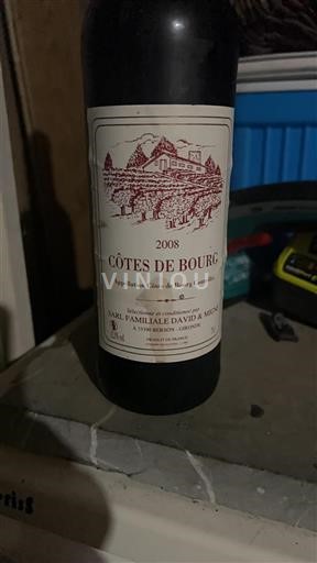 Burdeos Côtes-de-bourg Famille David & Migne 2008