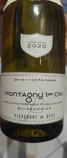 Burgundi Montagny Premier Cru Vignerons de Buxy Buissonnier 2020
