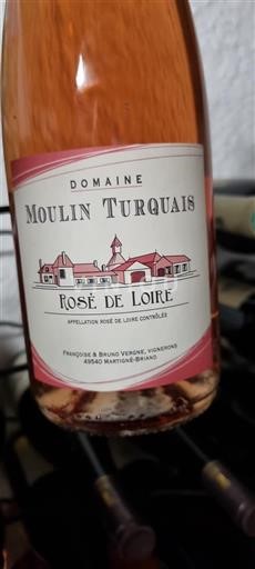 Vin Rosé sec Domaine Moulin Turquais 2023 France Vallée de la Loire Rosé-de-loire AOC