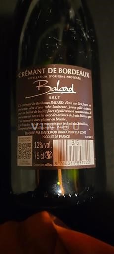 Bordeaux Crémant de Bordeaux Balard Icke årgångsbetecknad