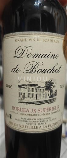 Bordéus Bordeaux Superior Domaine Bouchet 2020
