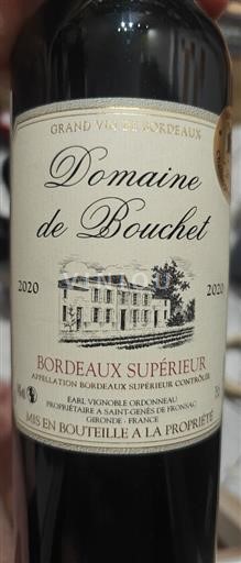 Bordéus Bordeaux Superior Domaine Bouchet 2020