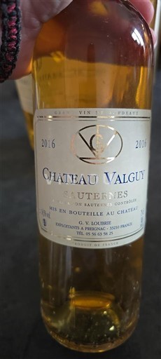 Bordéus Sauternes Château Valguy 2016