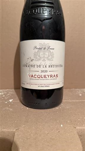 Vin Rouge sec Domaine La Bruyère 2020 France Vallée du Rhône Vacqueyras AOC