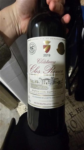 Bordeaux Bordeaux Supérieur Château Clos Renon 2019