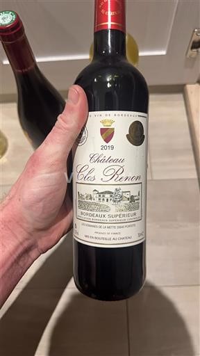 Bordeaux Bordeaux Supérieur Château Clos Renon 2019