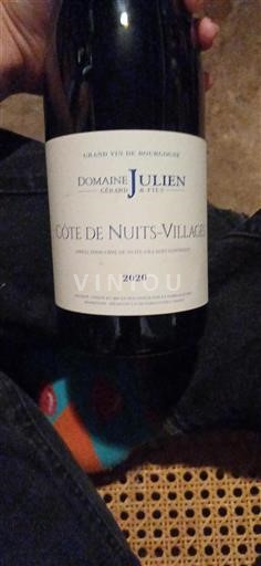 Burgundi Côte de Nuits -kylät Domaine Julien 2020