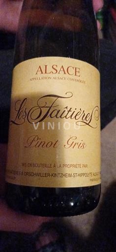 Alsácia Pinot gris Les Faitières Pinot Gris Não Sazonado