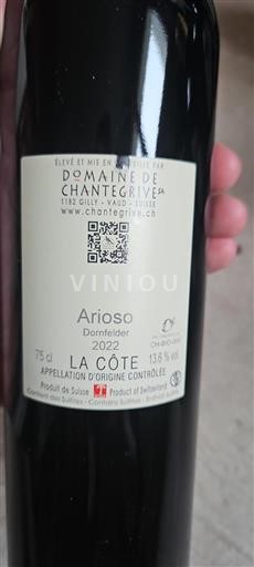 Vaud La Côte AOC Domaine Chantegrive Arioso 2022