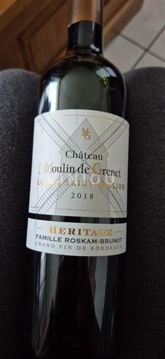 Bordo Лусак-Сент-Емилион Château Moulin de Grenet Héritage 2018