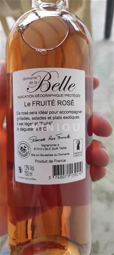 Sydväst Ospecificerad Domaine La Belle Le FRUITÉ ROSÉ Icke årgångsbetecknad