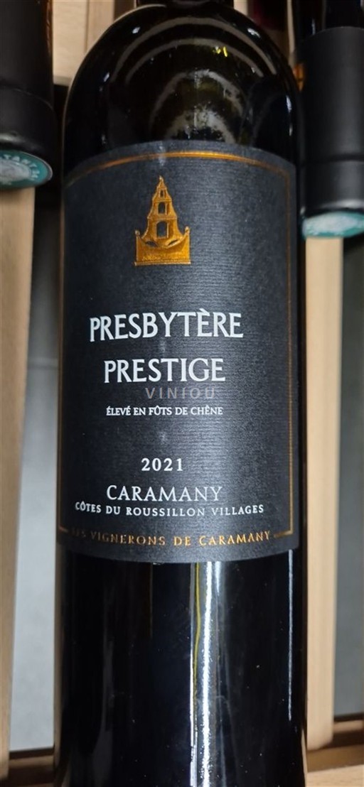 Vin Rouge sec Presbytère Prestige Les Vignerons de Caramany 2021 France Roussillon Côtes du Roussillon Villages AOC