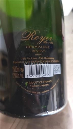 Champaña Champán Royer Père et Fils Réserve Sin añada