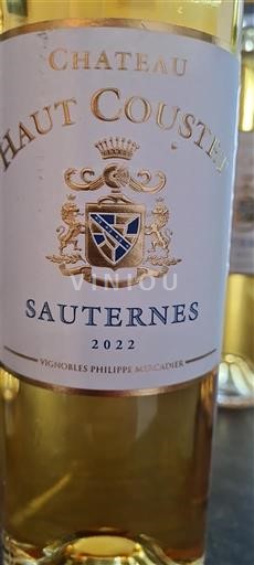 Bordeaux Sauternes Château Haut Coustet 2022