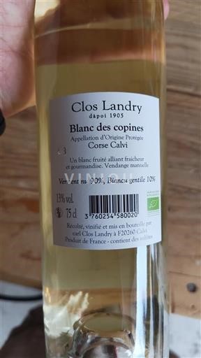 Corsica Niet gespecificeerd Clos Landry Blanc des copines 2023