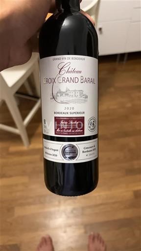 Bordéus Bordeaux Superior Château Croix Grand Barail 2020