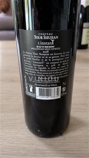 Bordeaux Haut-Médoc Château Tour Sieujean L'instant 2018