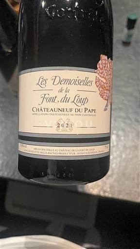 Thung lũng Rhône Châteauneuf-du-pape Font du Loup Les Demoiselles 2021
